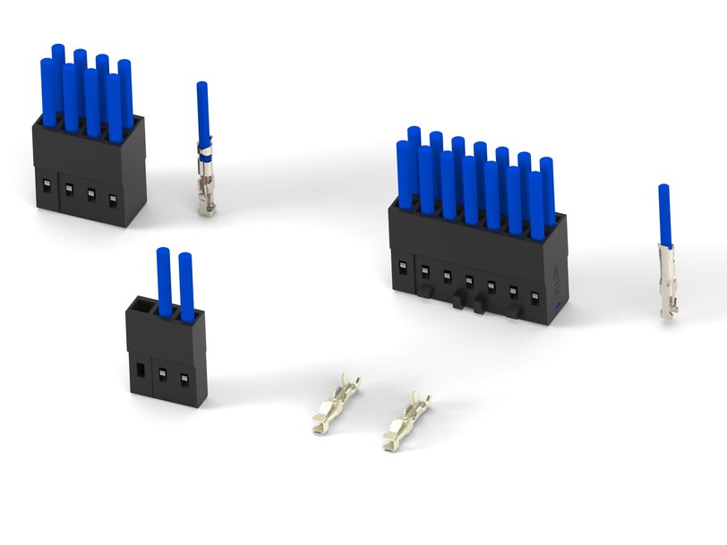 TE Connectivity’s AMPMODU 2 mm wire-to-board crimp receptacles and shrouded headers free up space on printed circuit boards